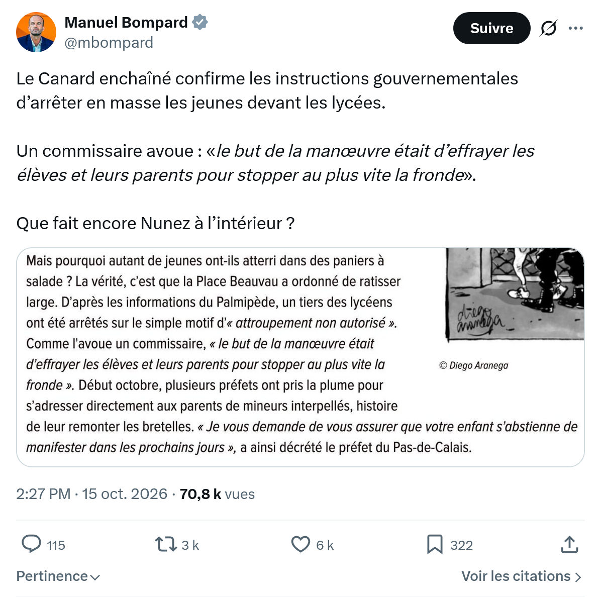 Manuel Bompard: Le Canard enchaîné confirme...