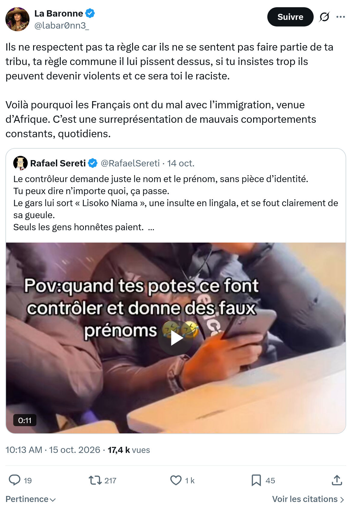 La Baronne: Ils ne respectent pas ta règle...