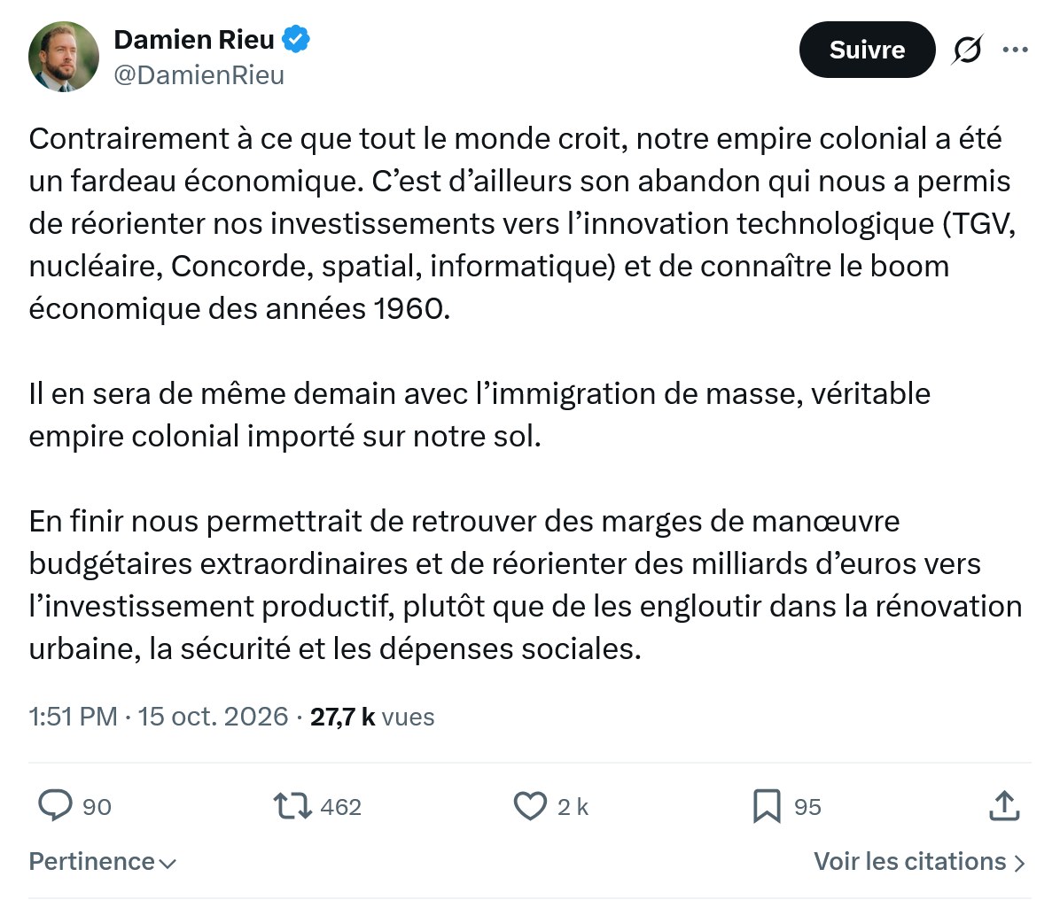 Damien Rieu: Contrairement à ce que tout...