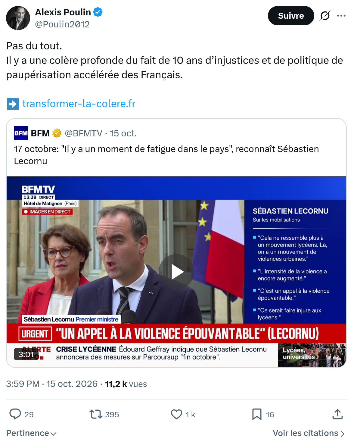 Alexis Poulin: Pas du tout...