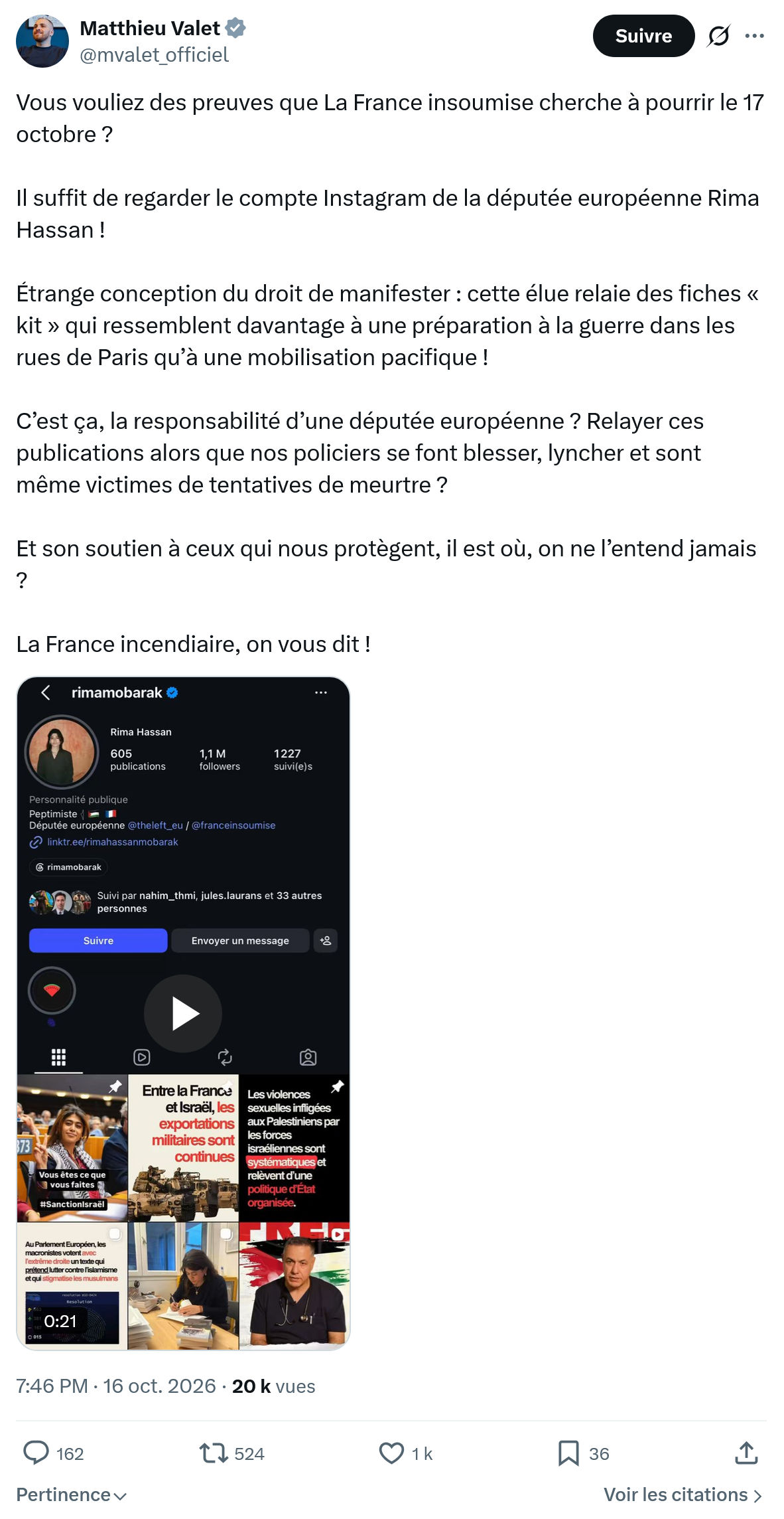 Matthieu Valet: Vous vouliez des preuves...