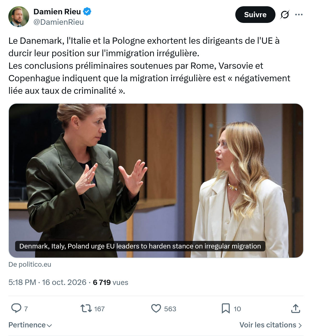 Damien Rieu: Le Danemark, l'Italie et la Pologne...