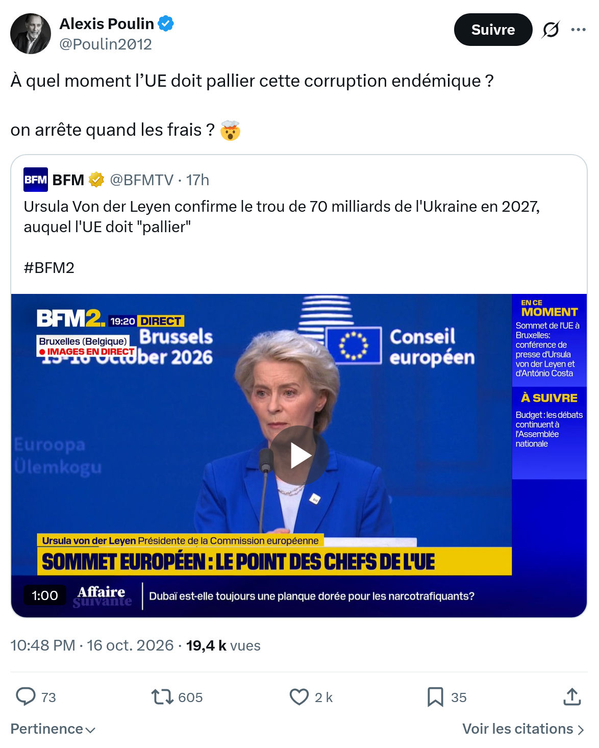 Alexis Poulin: À quel moment l’UE doit pallier...