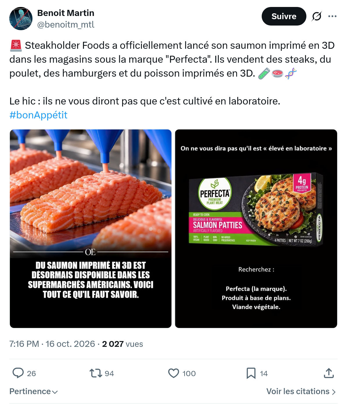 Benoît Martin:  Steakholder Foods a officiellement...