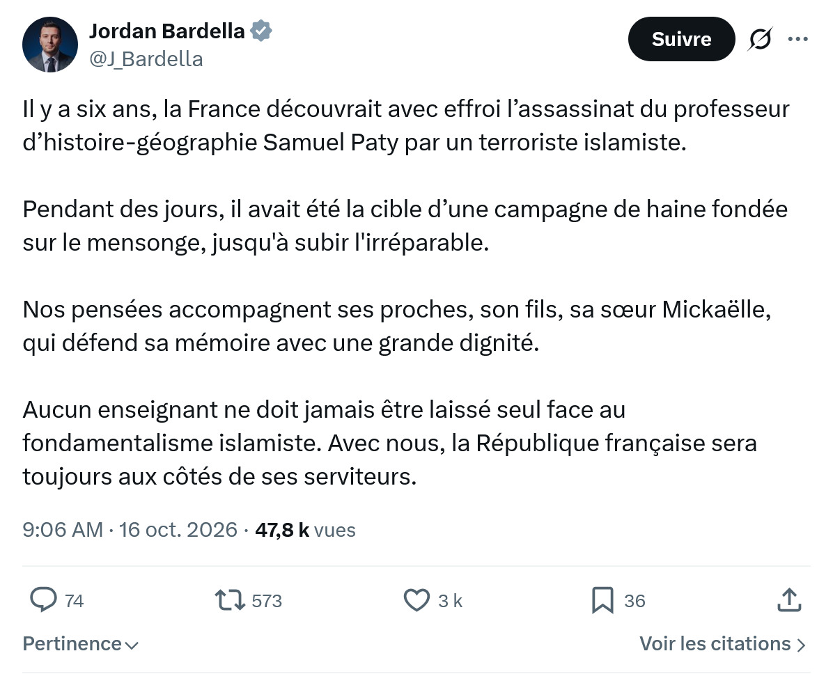 Jordan Bardella: Il y a six ans, la France découvrait...