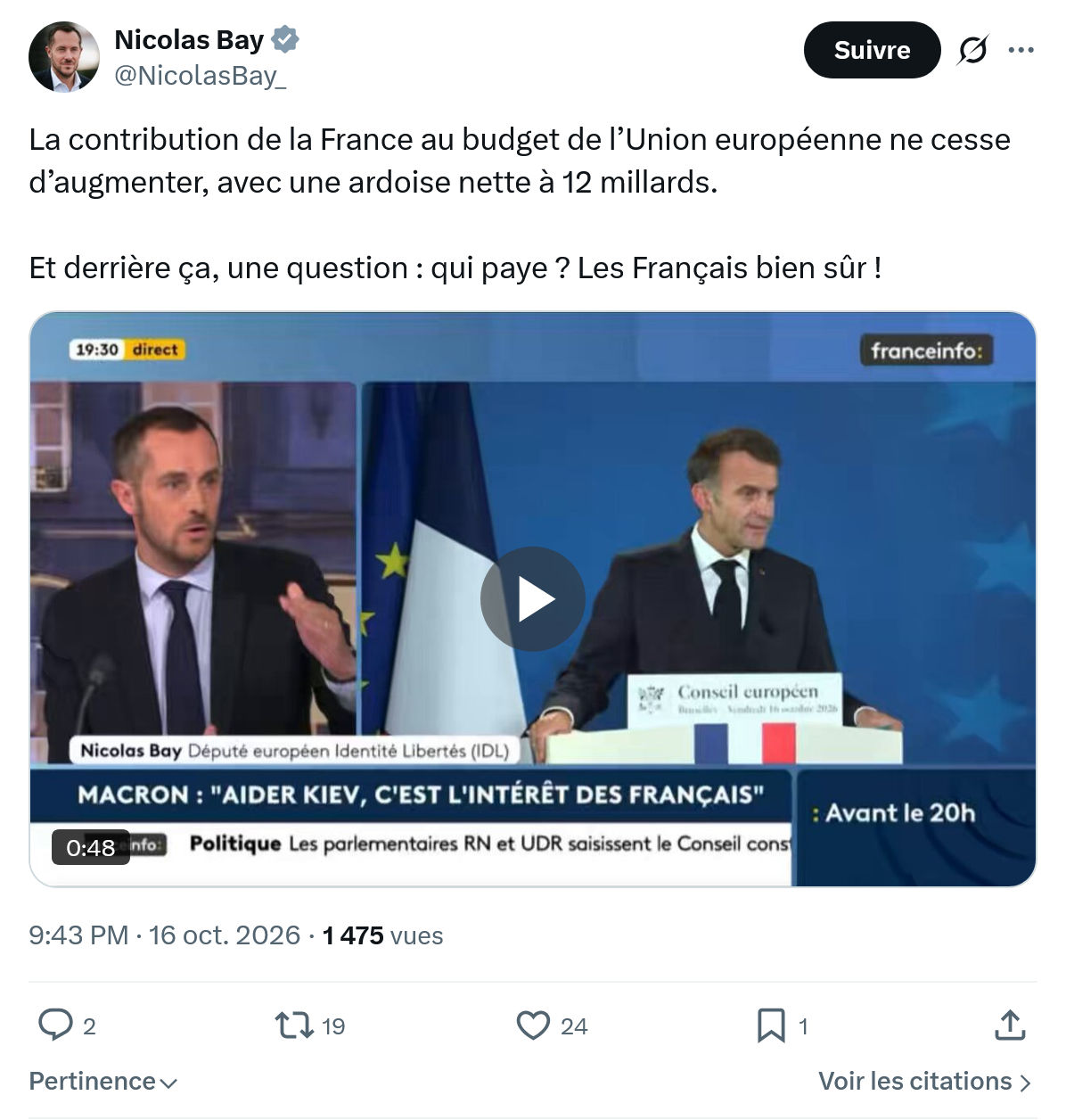 Nicolas Bay: La contribution de la France...