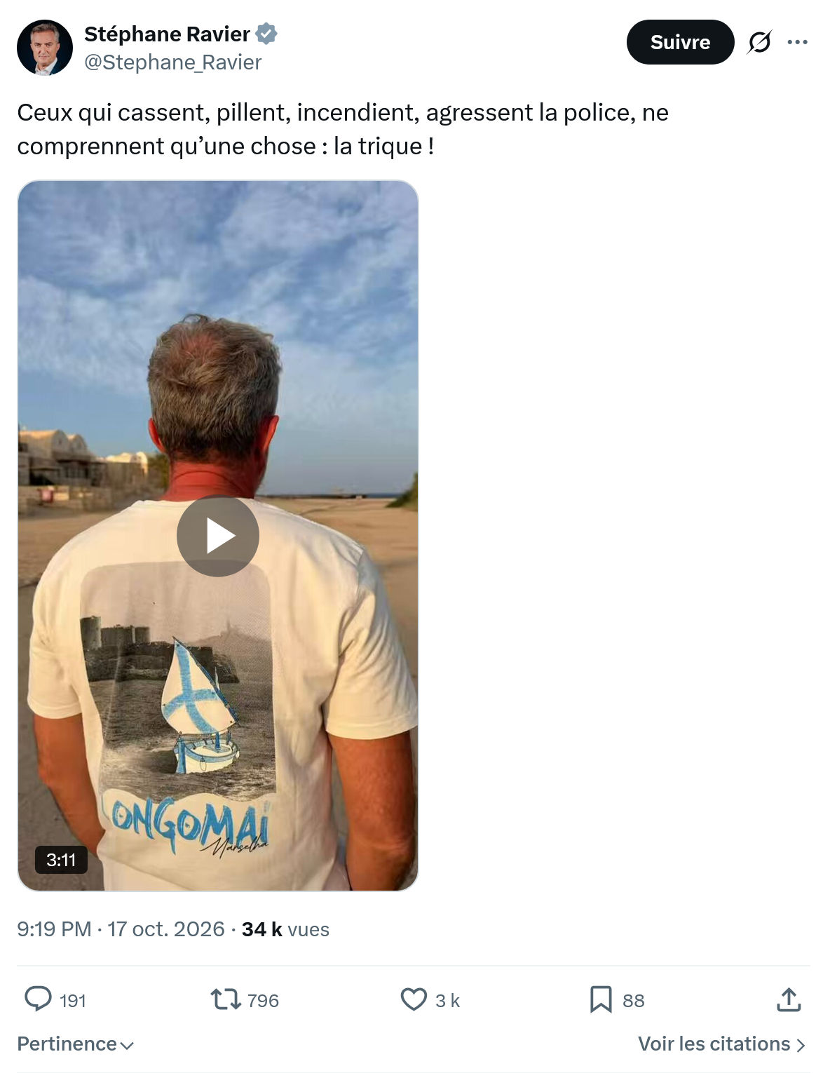 Stéphane Ravier: Ceux qui cassent, pillent...