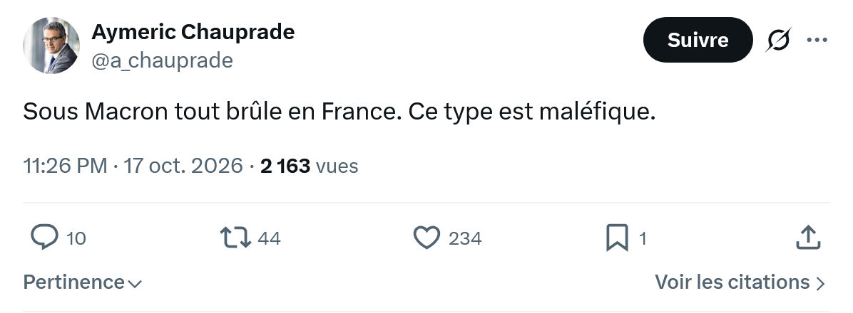 Aymeric Chauprad: Sous Macron tout brûle...