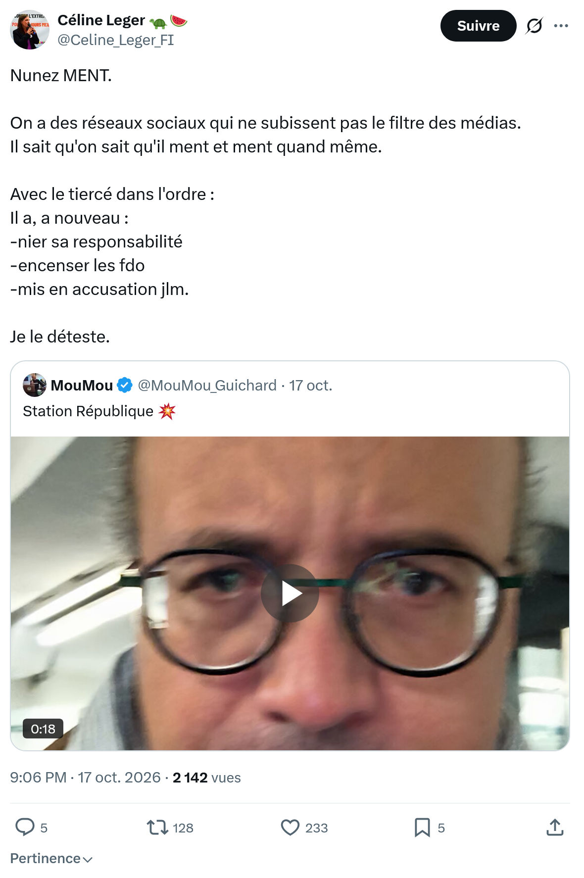 Céline Léger: On a des réseaux sociaux...