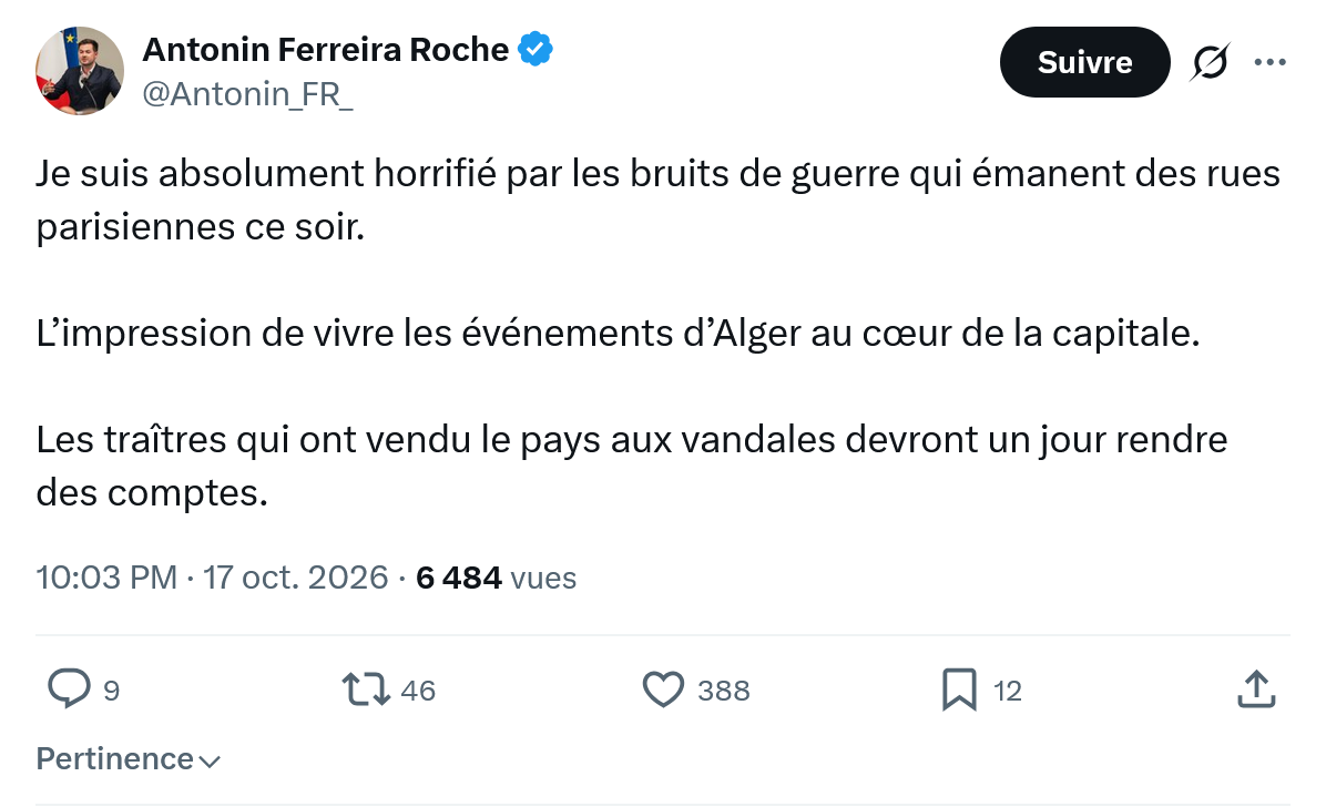 Antonin Ferreira Roche: Je suis absolument horrifié...