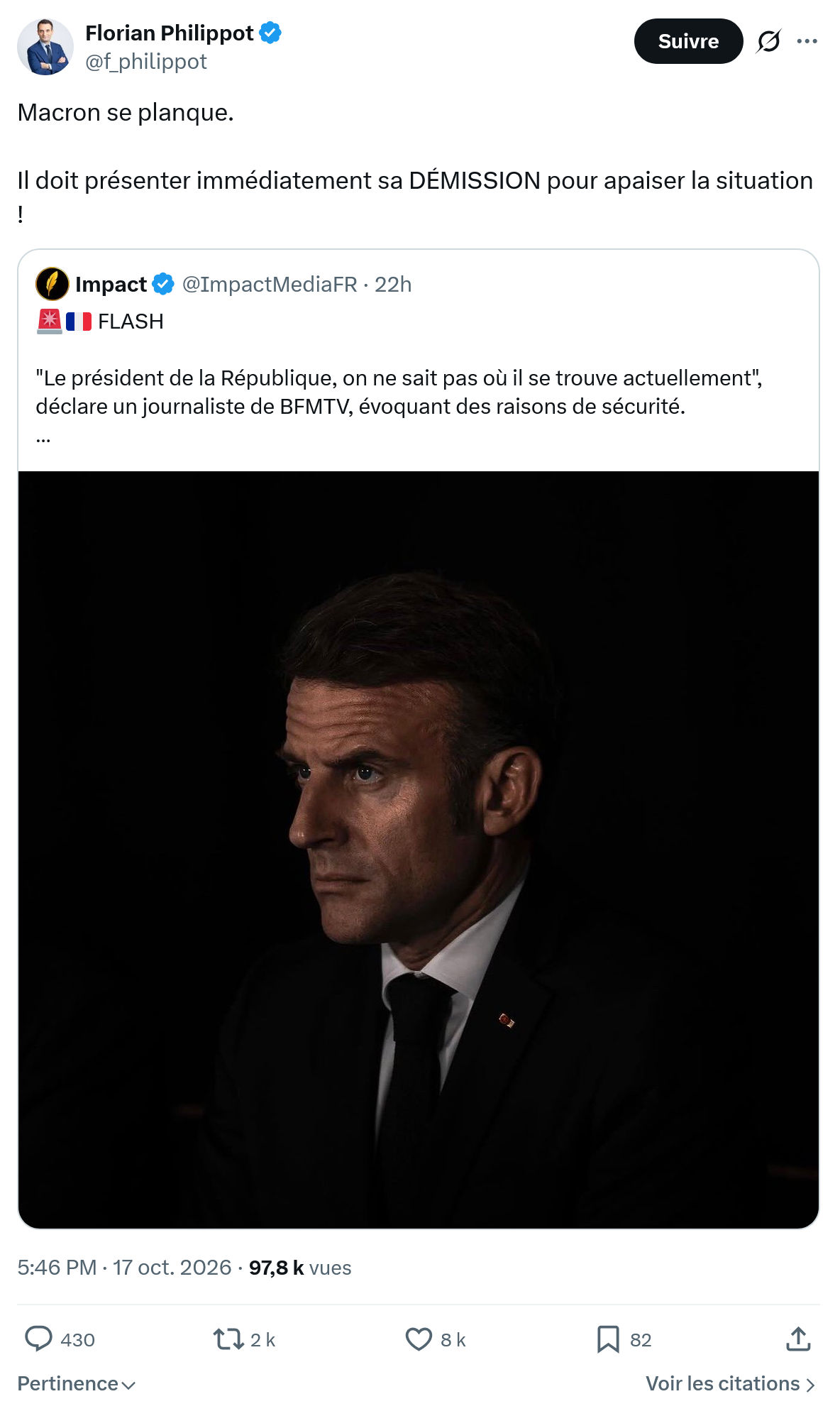 Florian Philippot: Macron se planque...