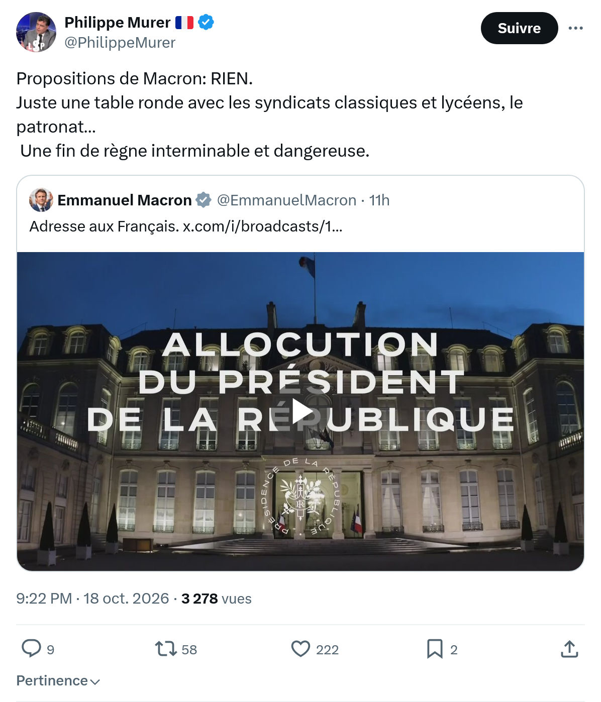 Philippe Murer: Propositions de Macron: RIEN...