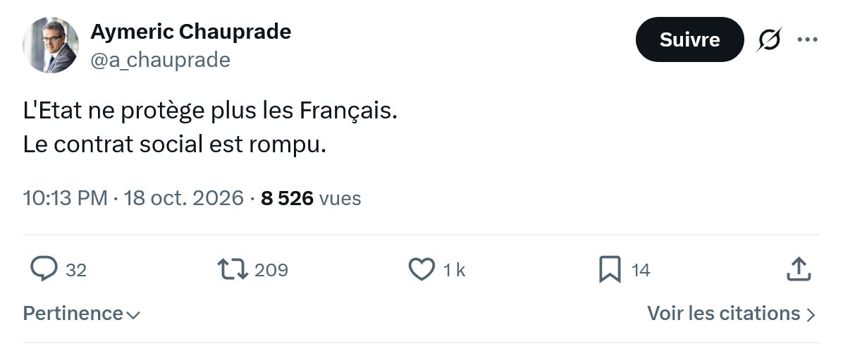 Aymeric Chauprad: L'Etat ne protège plus...