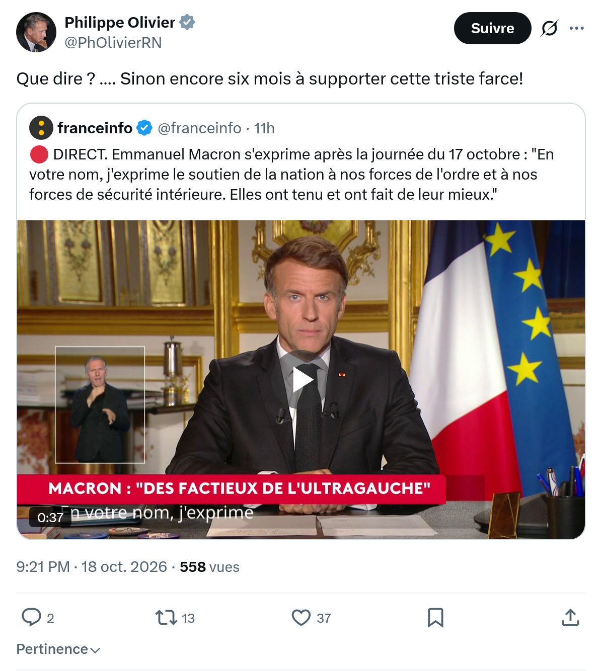 Philippe Olivier: Que dire ? …. Sinon...