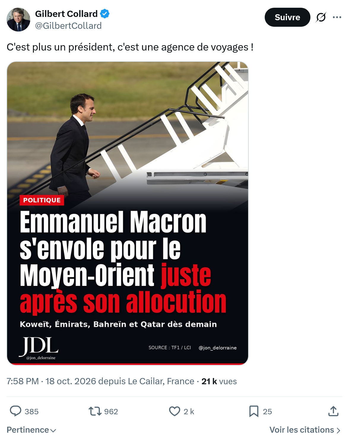 Gilbert Collard: C'est plus un président...