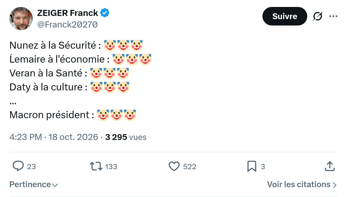 Zeiger Franck: Nunez à la Sécurité...