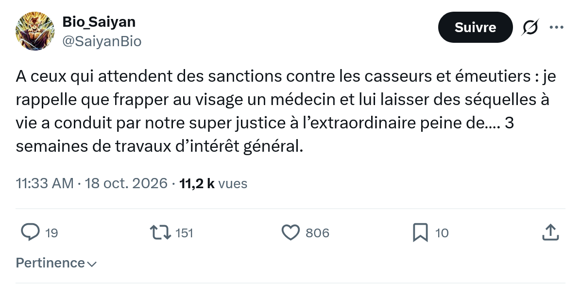 Bio Saiyan: A ceux qui attendent des sanctions...