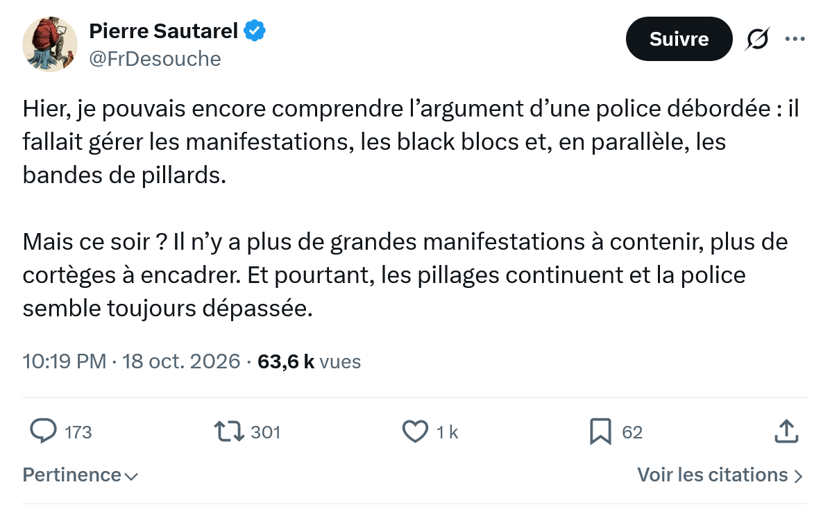 Pierre Sautarel: Hier, je pouvais encore comprendre...