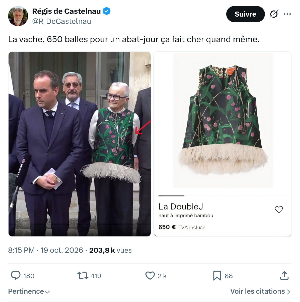 Régis de Castelnau: La vache, 650 balles...