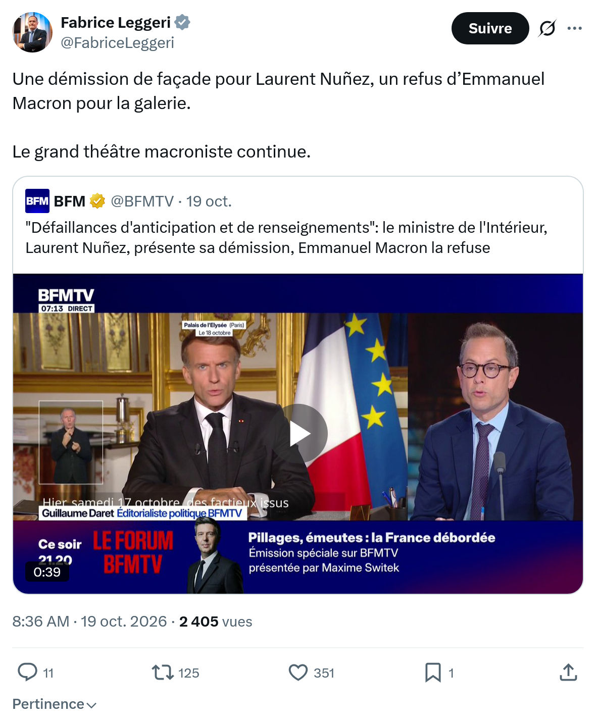 Fabrice Leggeri: Une démission de façade...