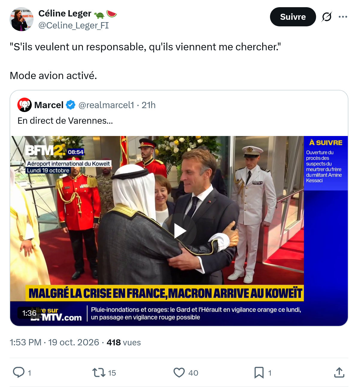 Céline Léger: "S'ils veulent un responsable...