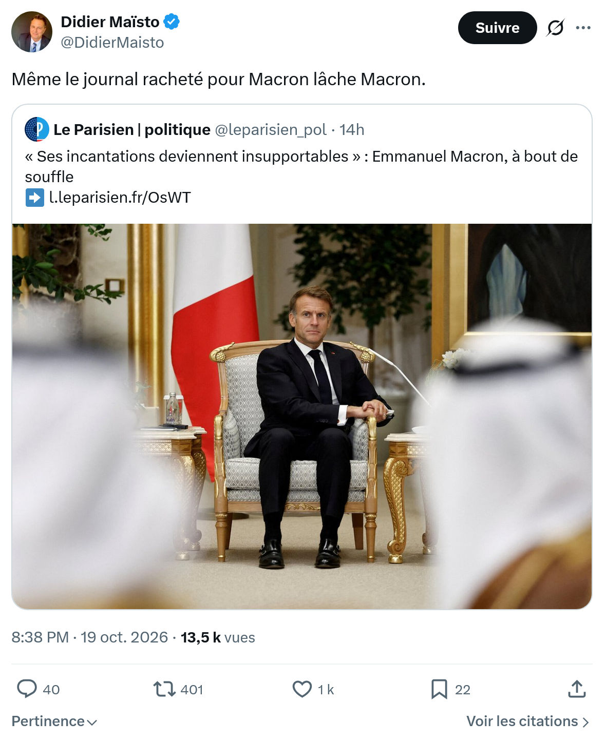 Didier Maïsto: Même le journal racheté...