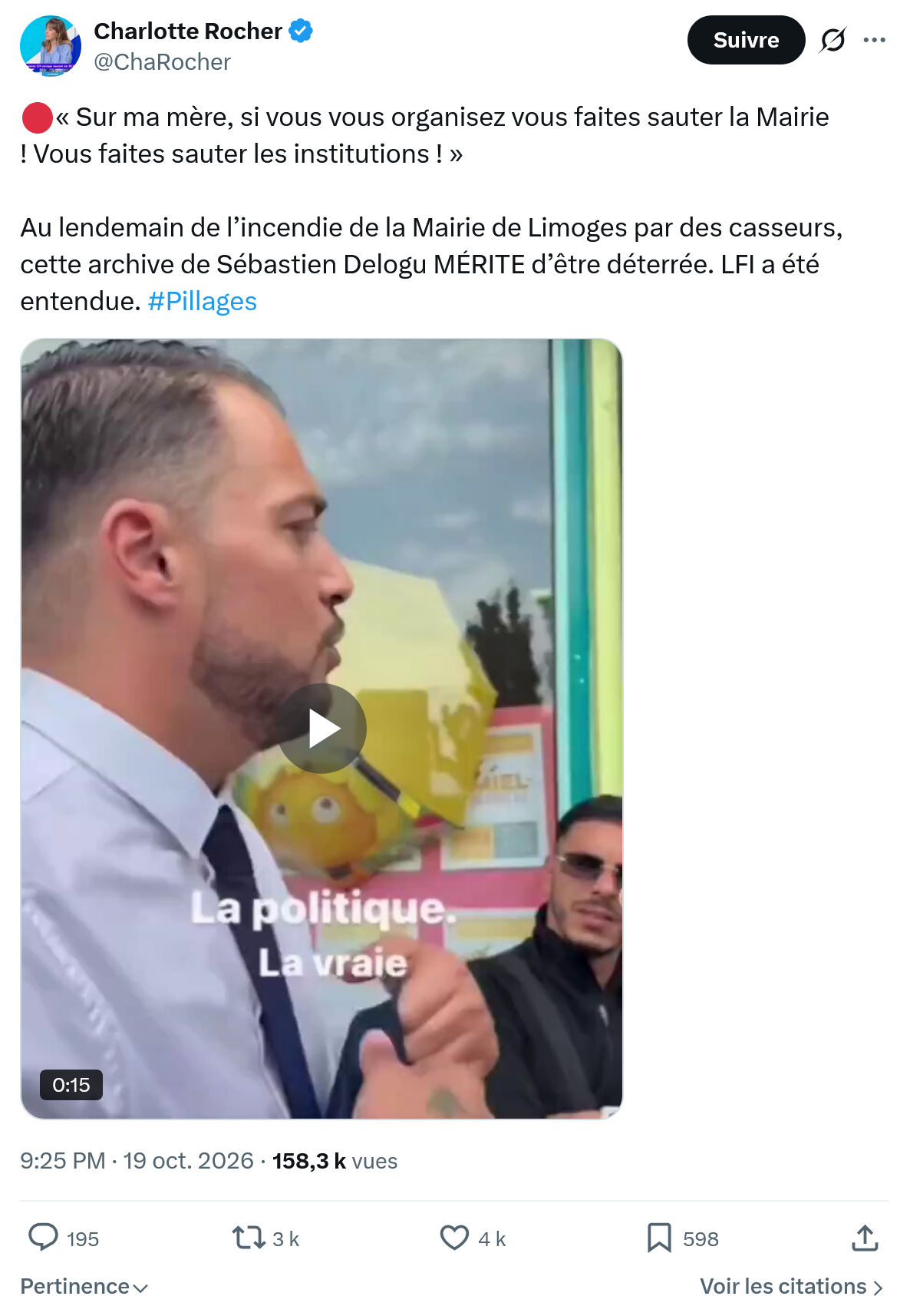 Charlotte Rocher: « Sur ma mère, si vous vous organisez...