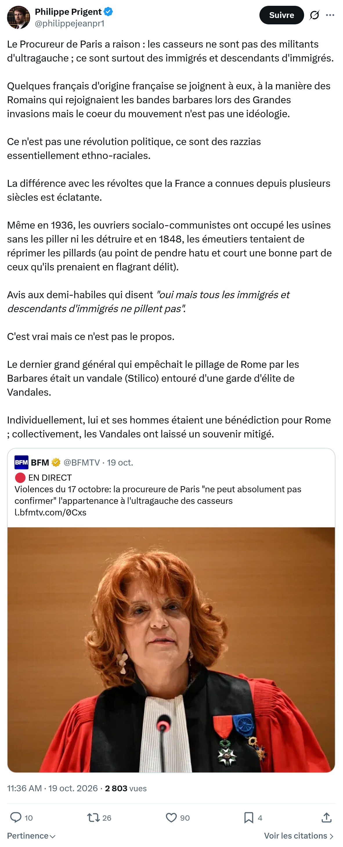 Philippe Prigent: Le Procureur de Paris a raison...
