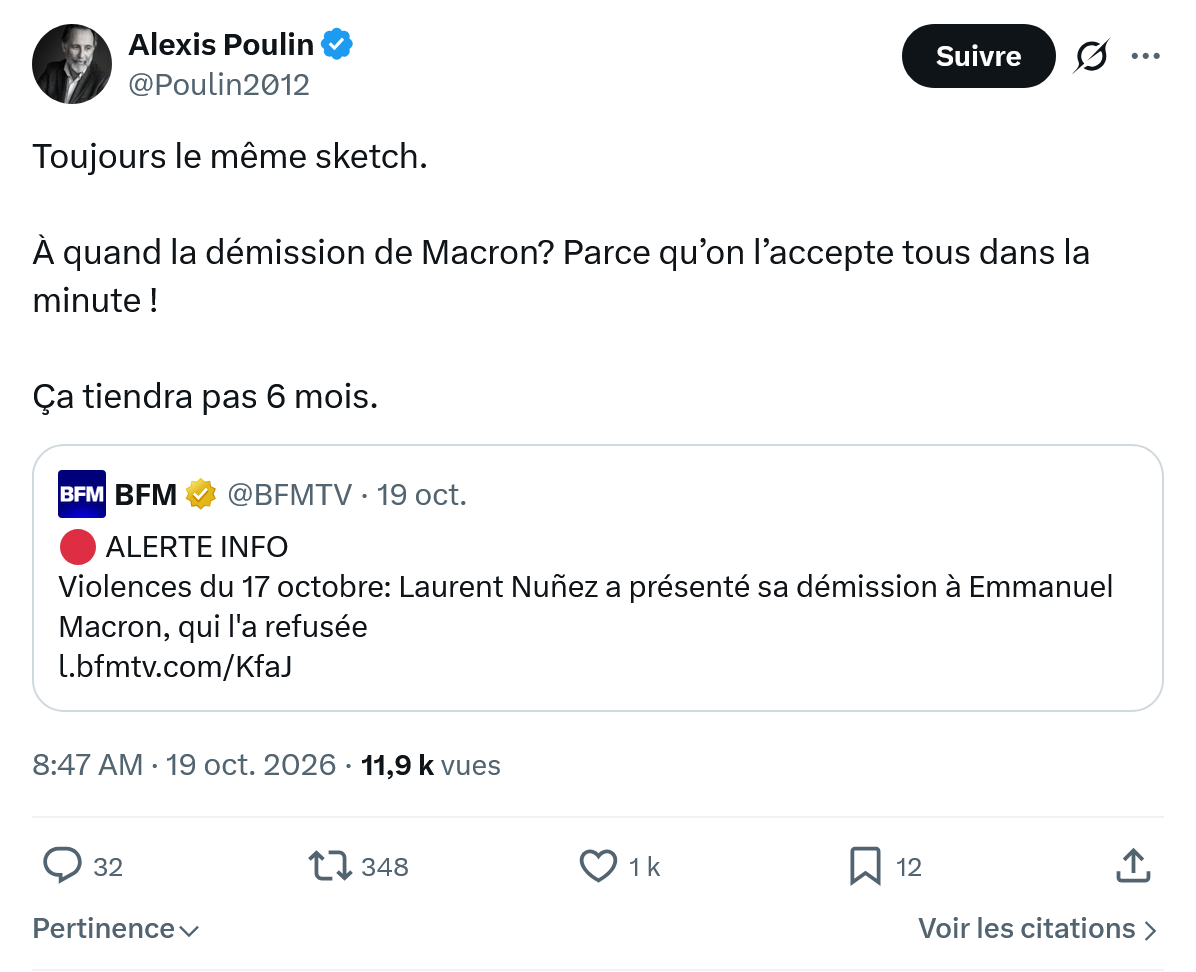 Alexis Poulin: Toujours le même sketch...