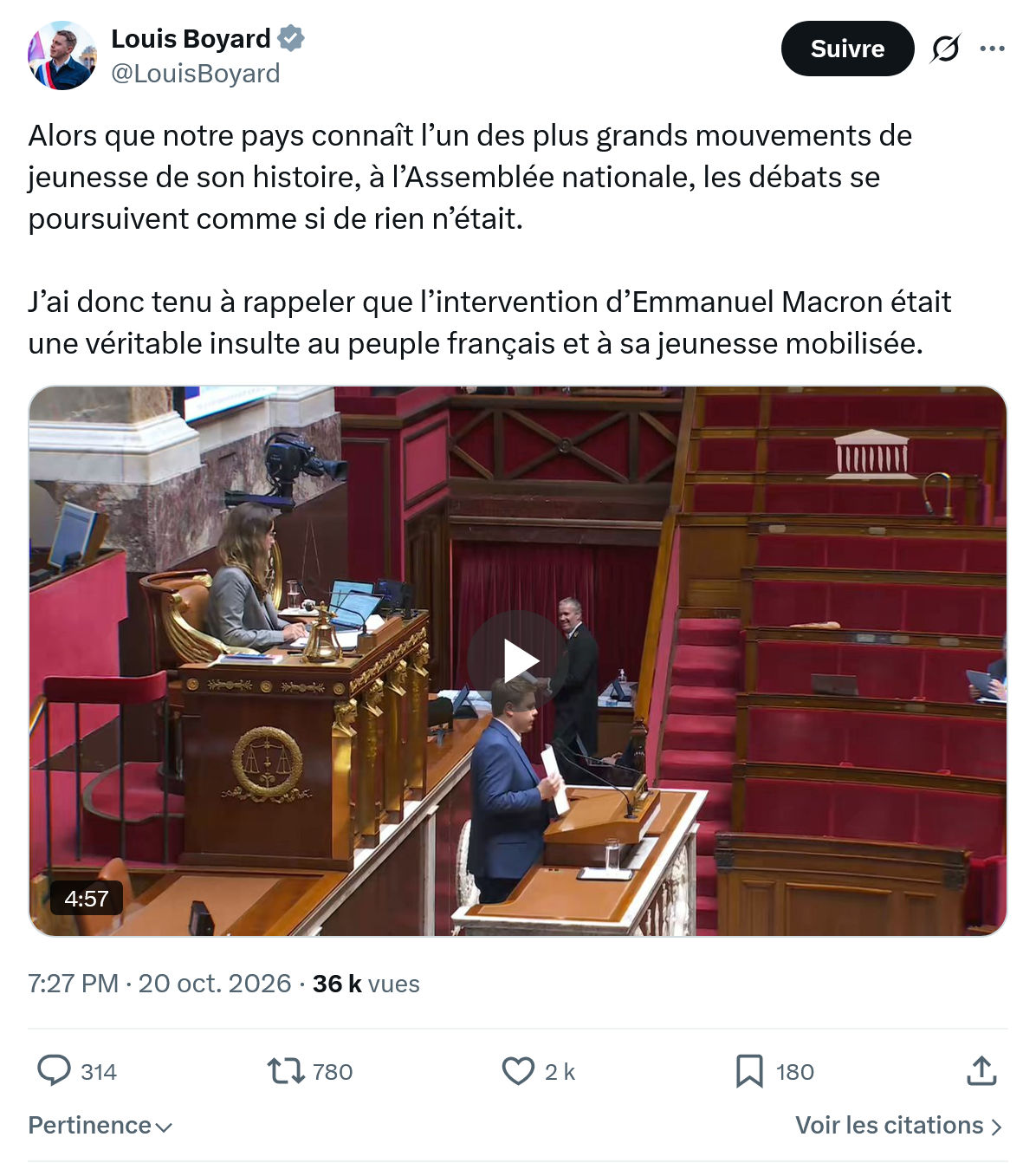 Louis Boyard: Alors que notre pays connaît...