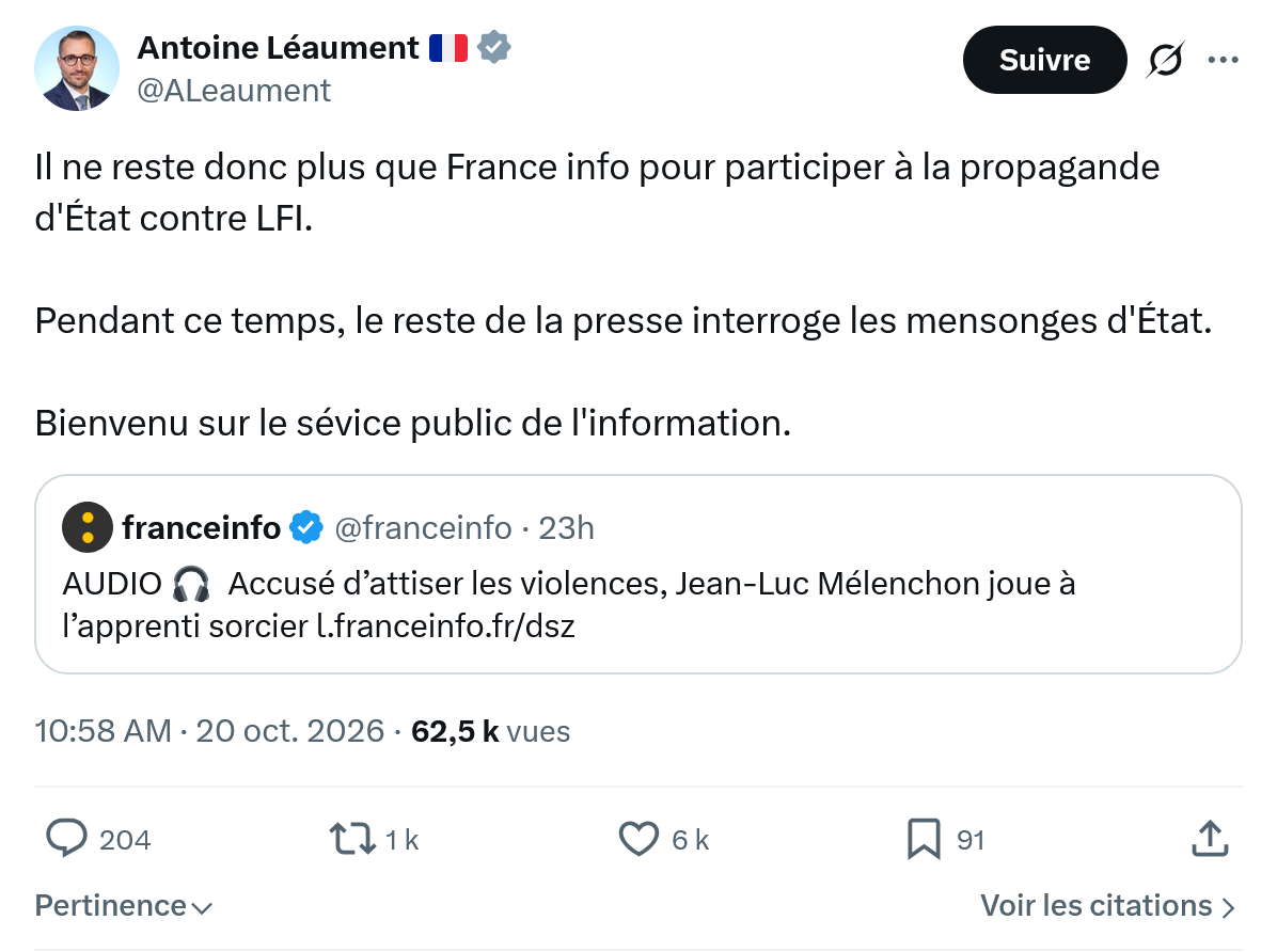 Antoine Léaument: Il ne reste donc plus que France...