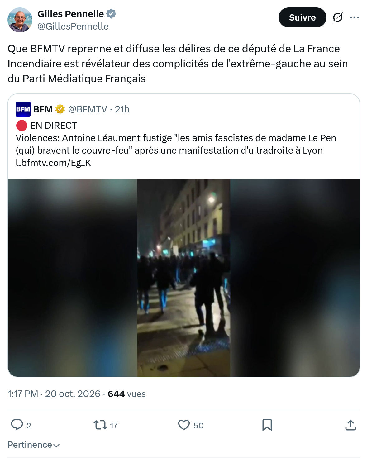 Gilles Pennelle: Que BFMTV reprenne et diffuse...