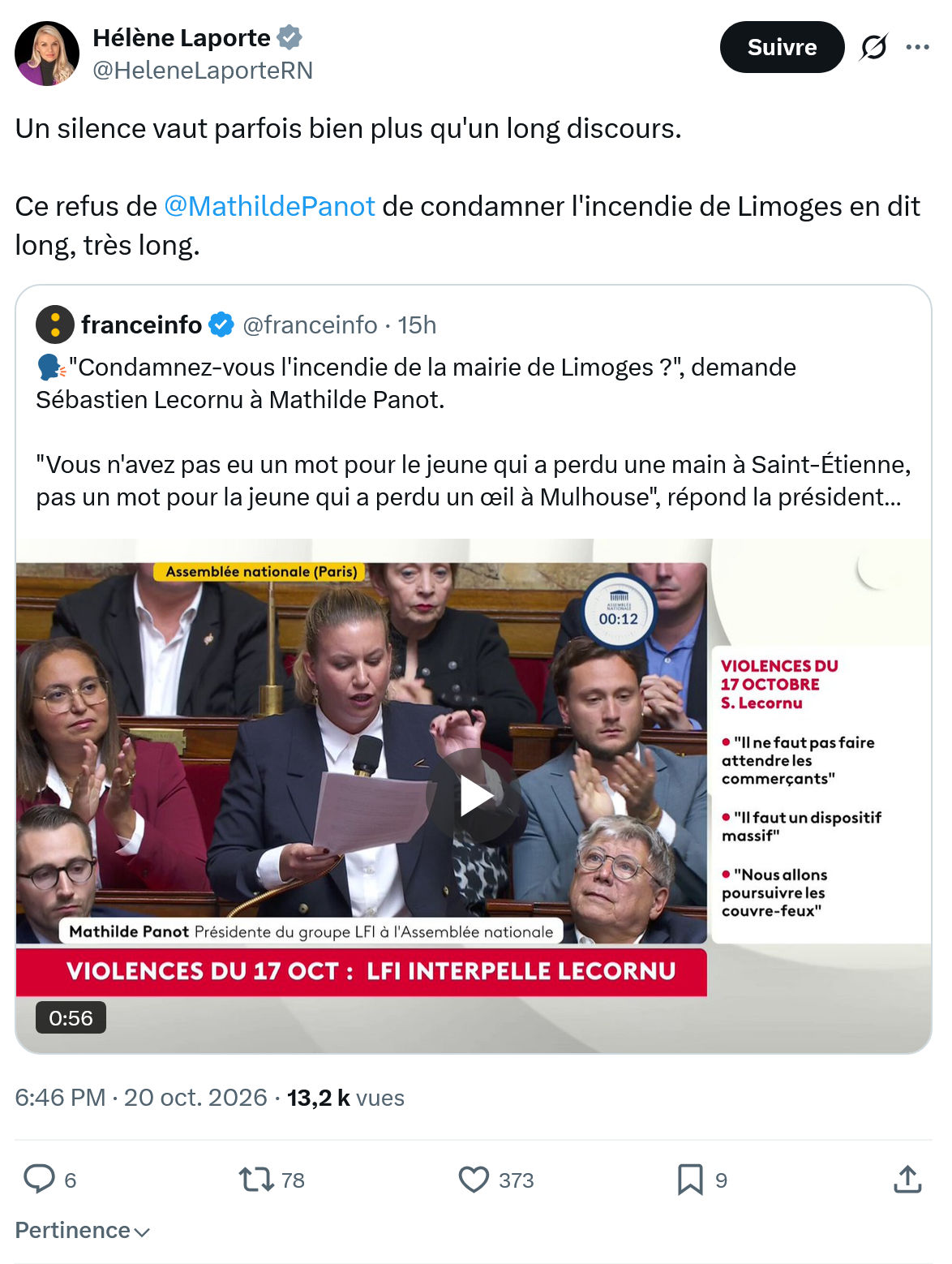 Hélène Laporte: Un silence vaut parfois...