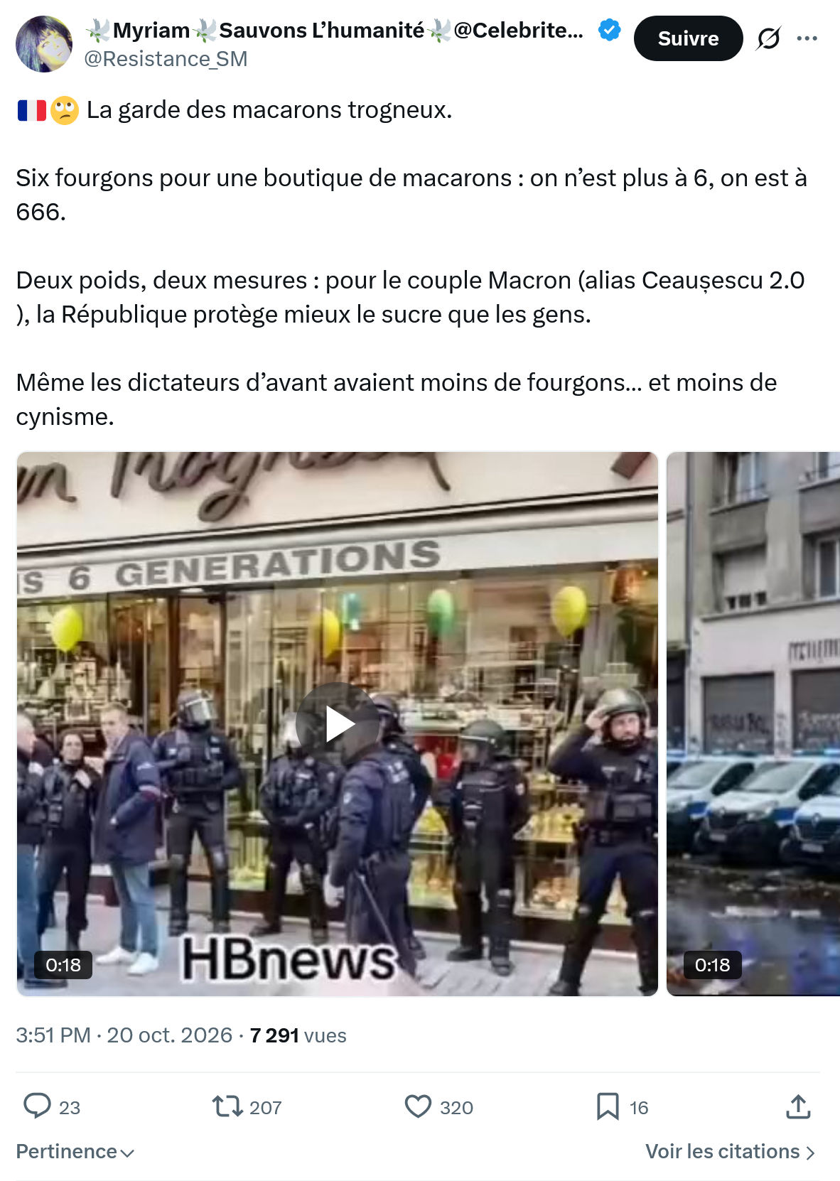 Myriam: La garde des macarons trogneux...