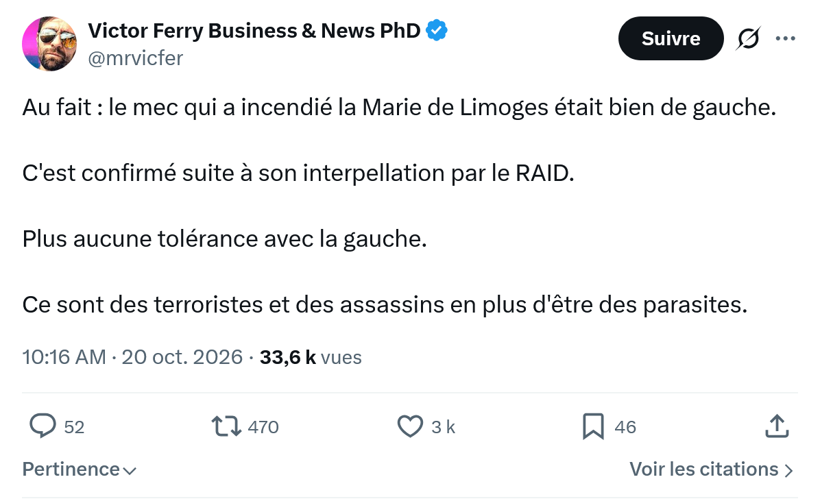 Victor Ferry: Au fait : le mec qui a incendié...
