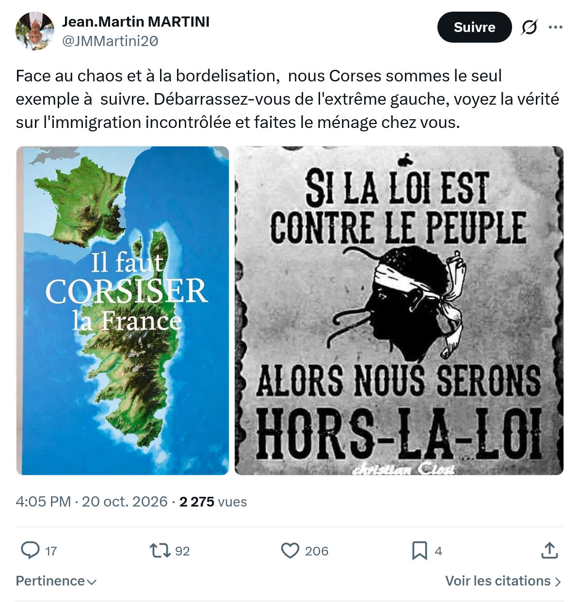 Jean-Martin Martini: Face au chaos et à la bordelisation...