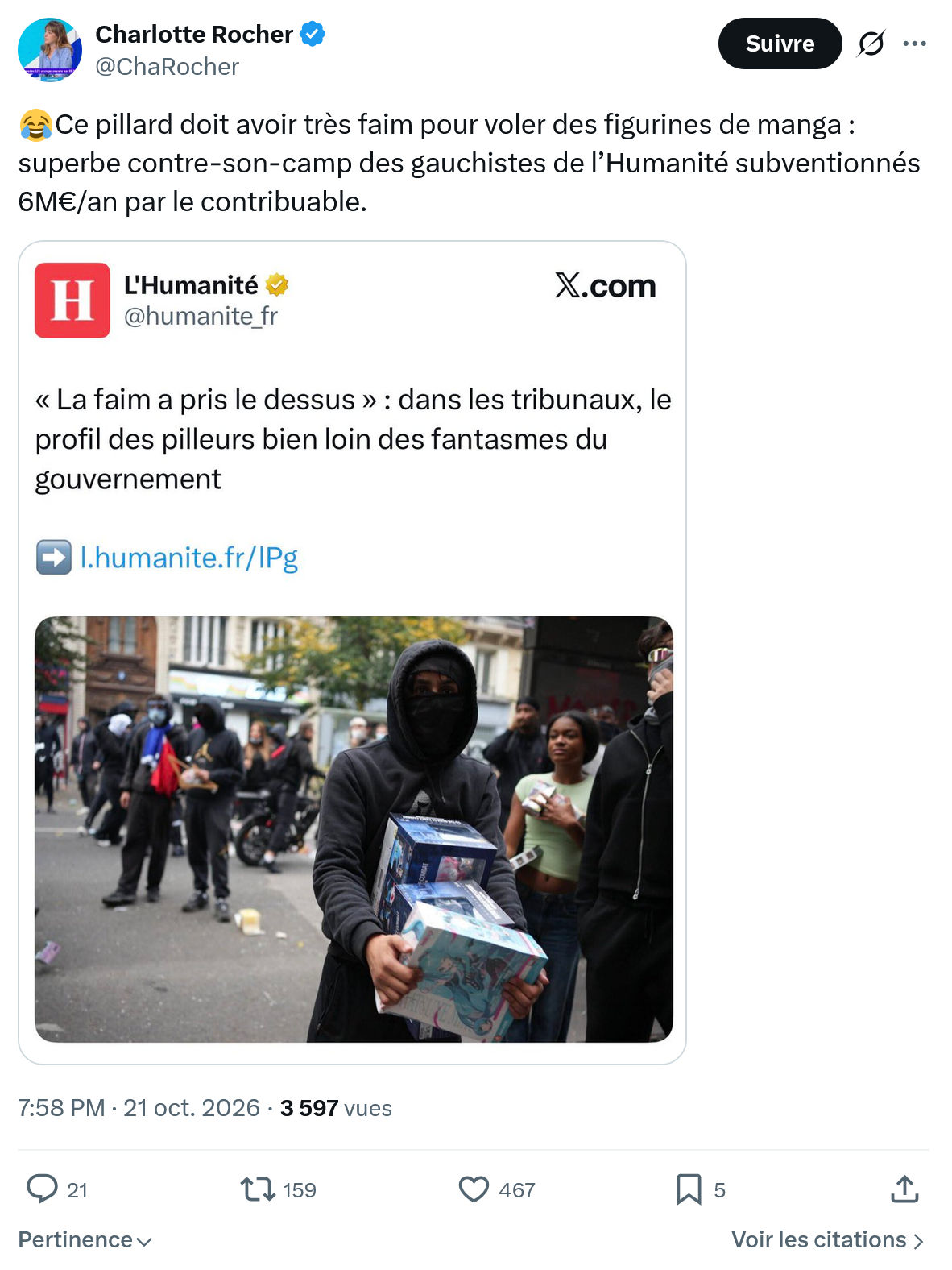 Charlotte Rocher: Ce pillard doit avoir très faim...