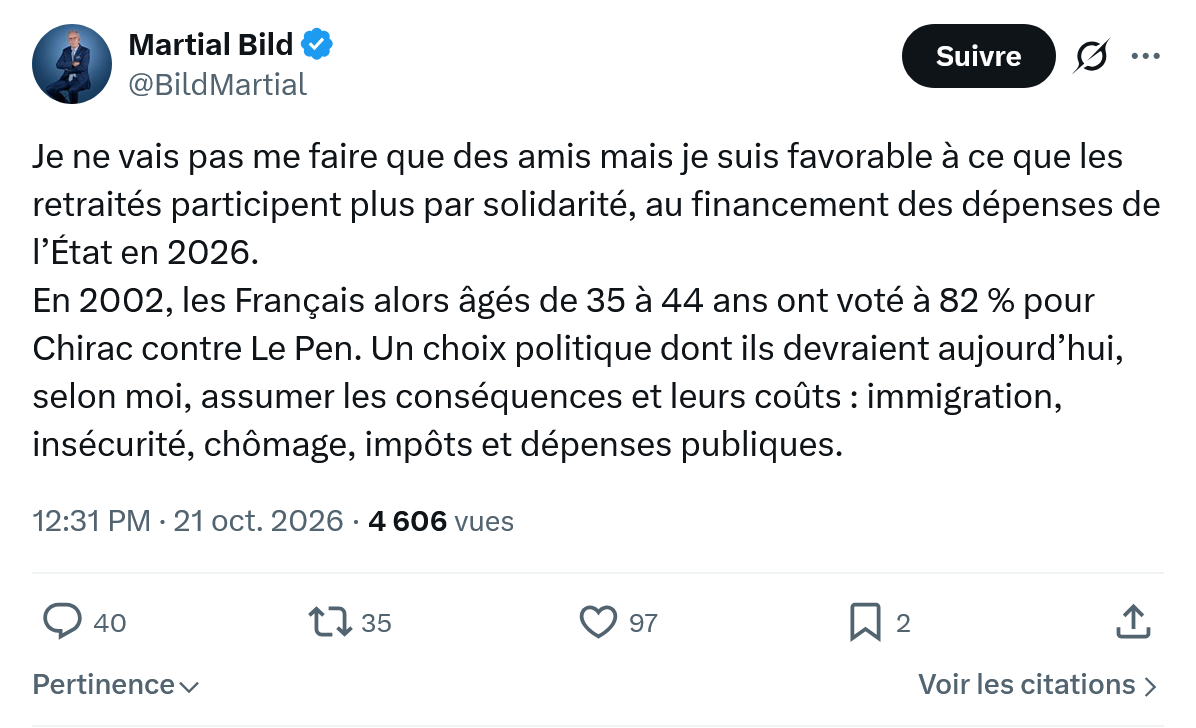 Martial Bild: Je ne vais pas me faire...