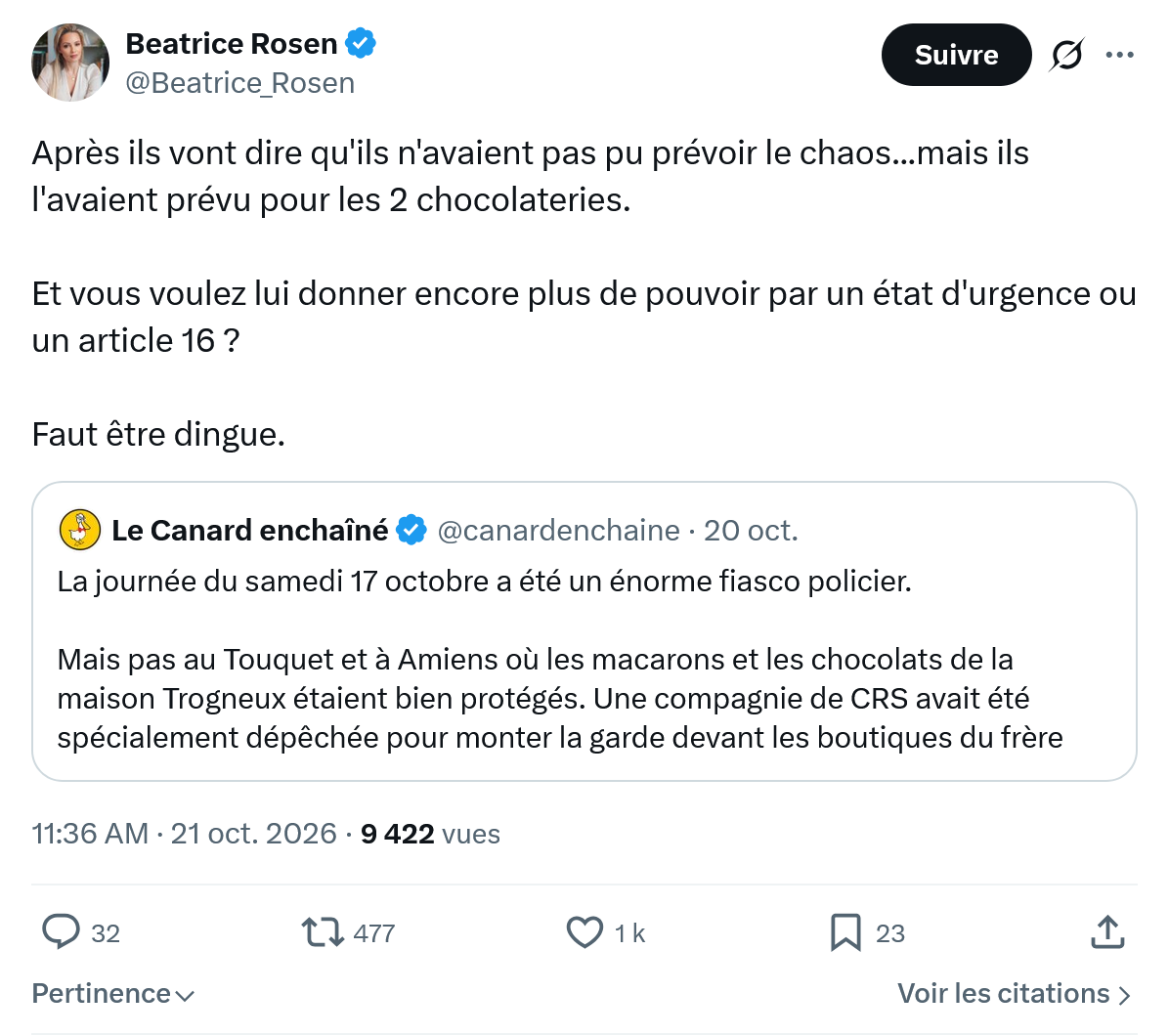 Béatrice Rosen: Après ils vont dire qu'ils...
