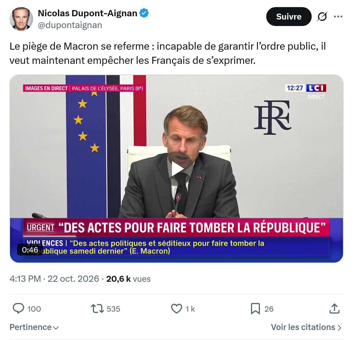 Nicolas Dupont-Aignan: Le piège de Macron se referme...