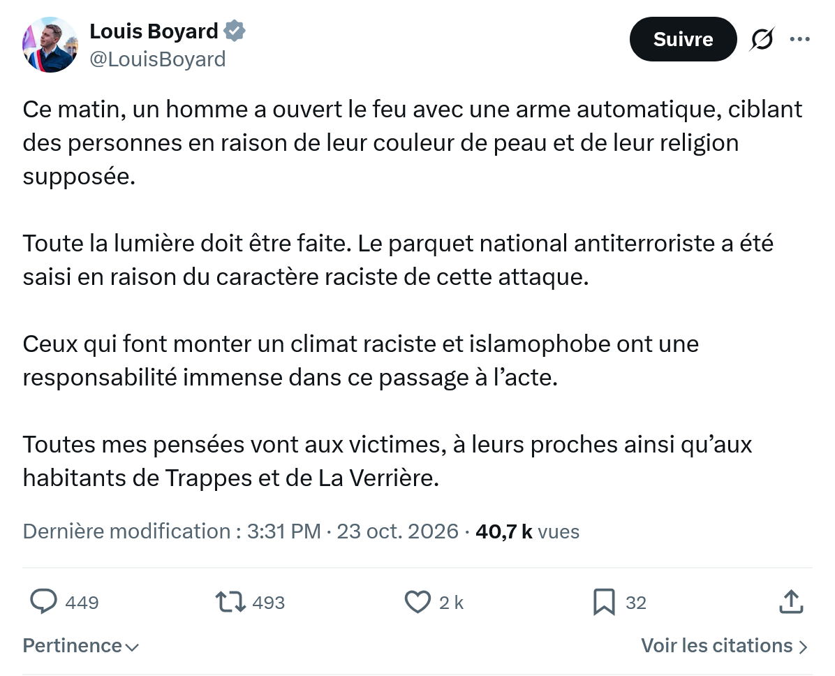 Louis Boyard: Ce matin, un homme a ouvert...