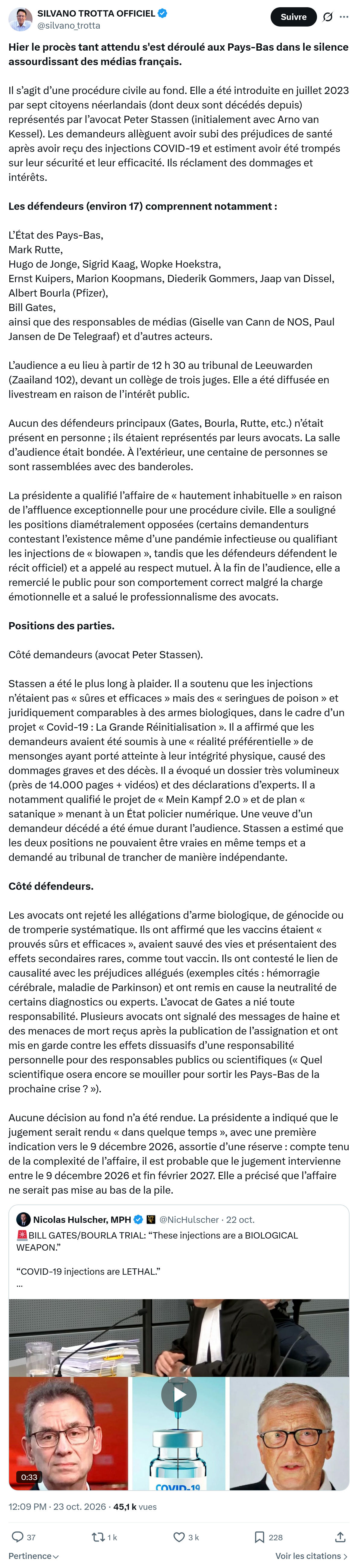 Silvano Trotta: Hier le procès tant attendu...