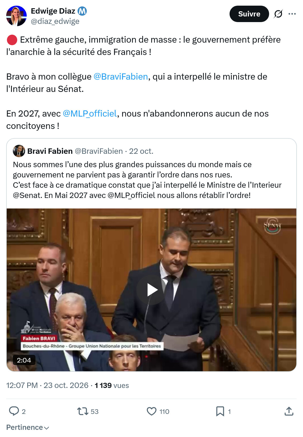 Edwige Diaz: Extrême gauche, immigration...
