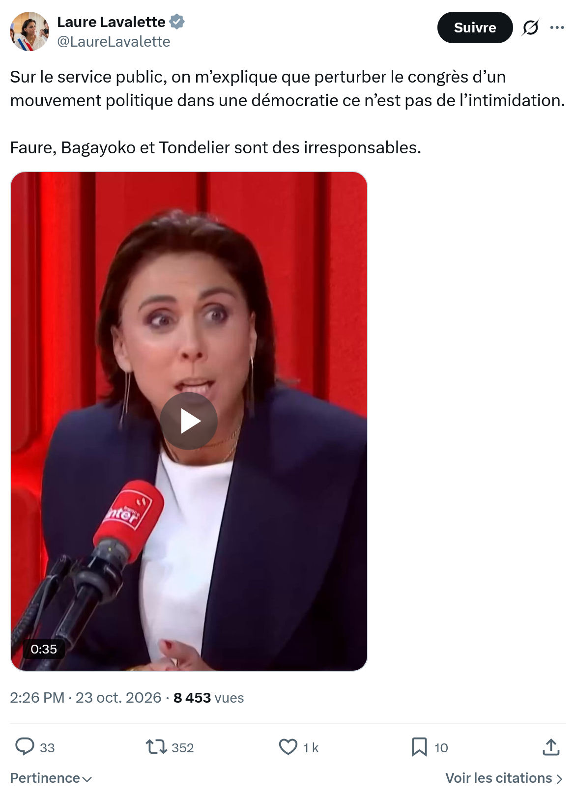 Laure Lavalette: Sur le service public...