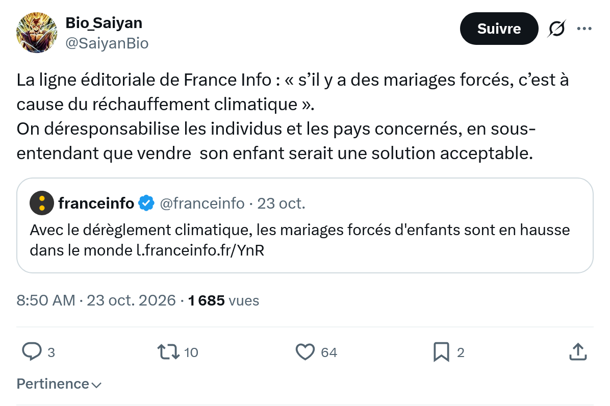 Bio Saiyan: La ligne éditoriale de France...