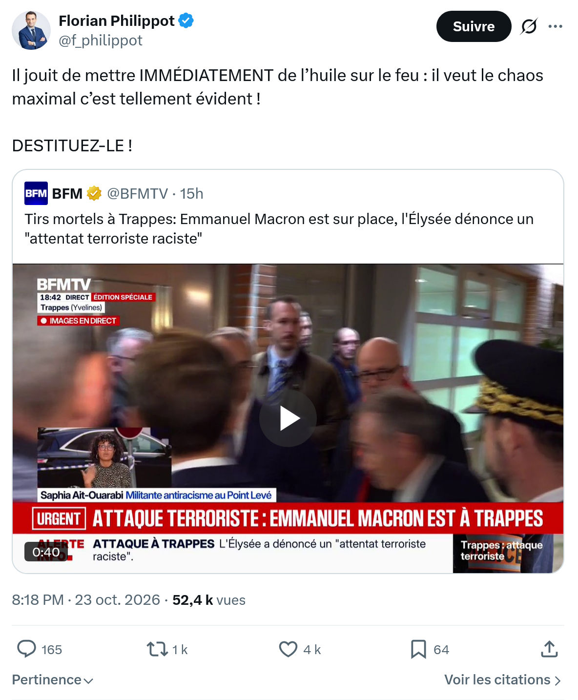 Florian Philippot: Il jouit de mettre...