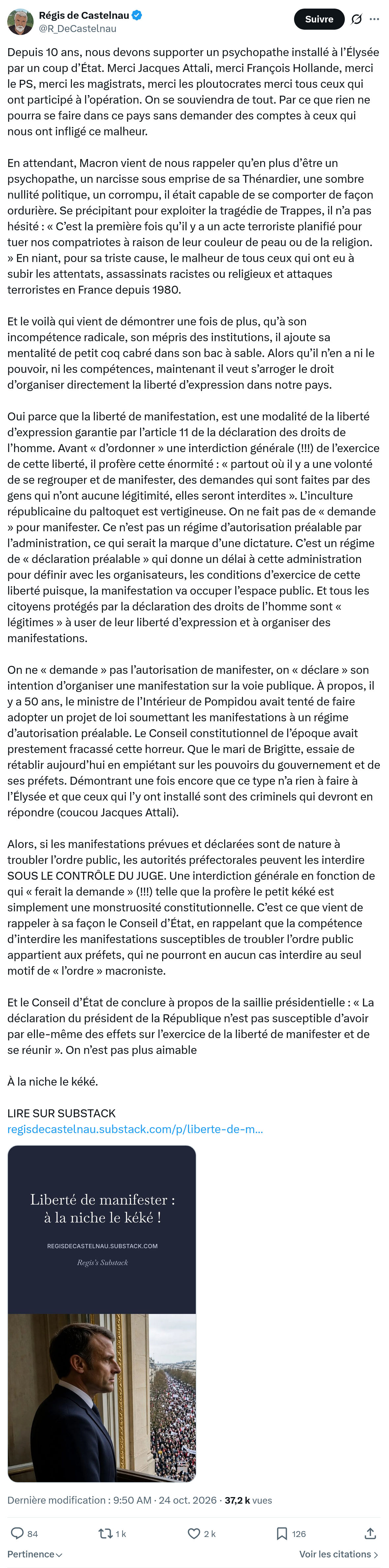 Régis de Castelnau: Depuis 10 ans, nous devons...