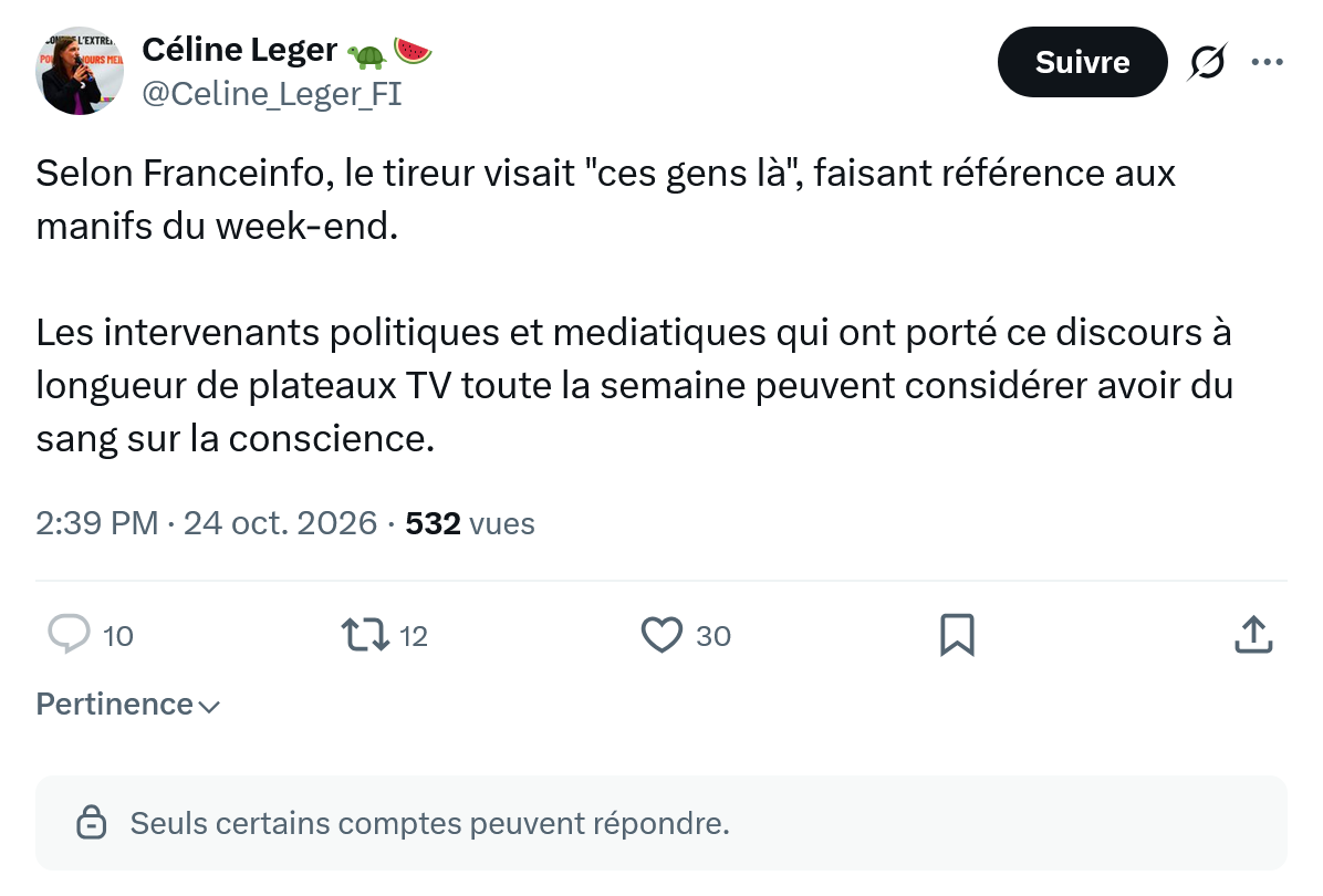 Céline Léger: Selon Franceinfo, le tireur...