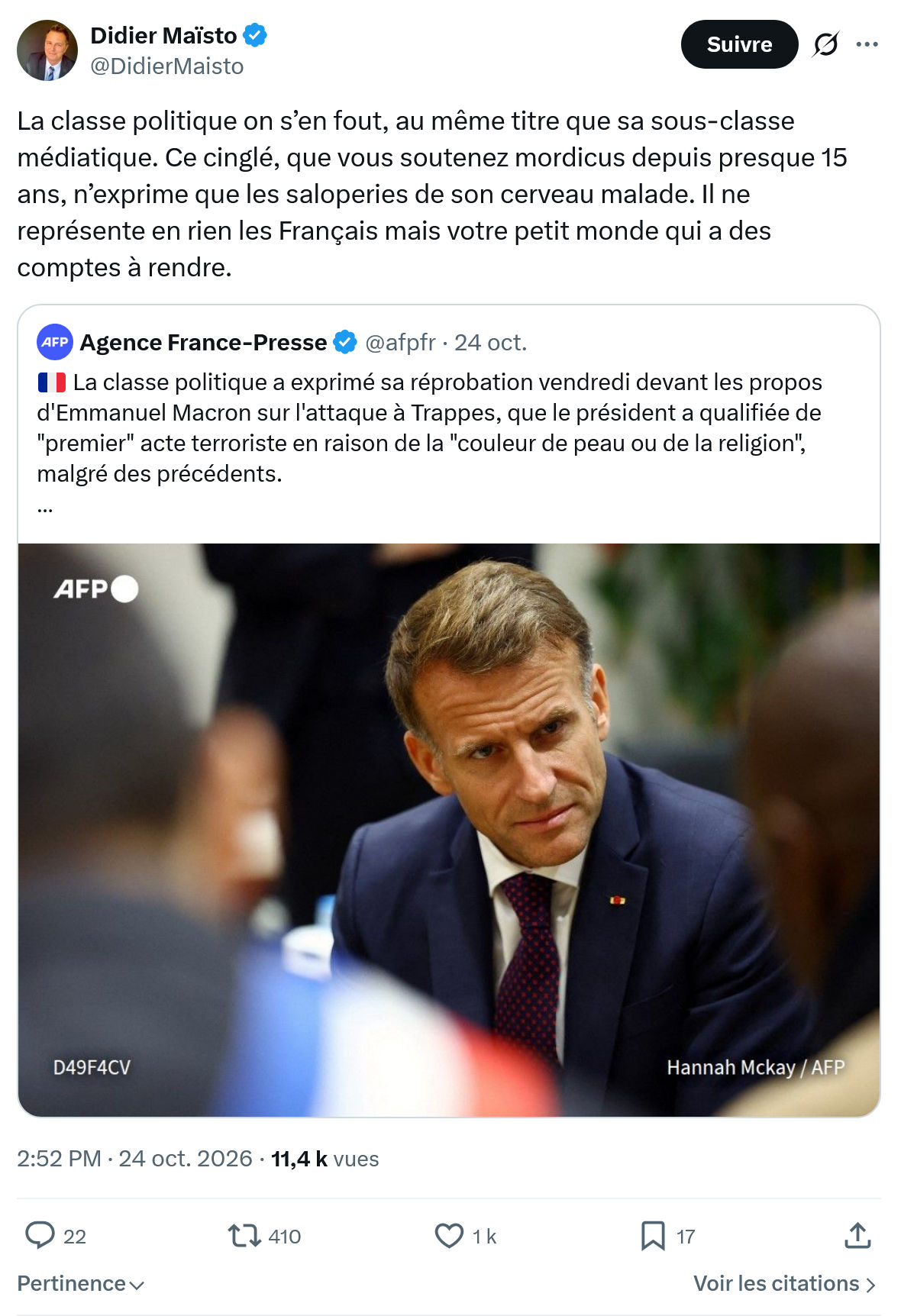 Didier Maïsto: La classe politique on s’en fout...