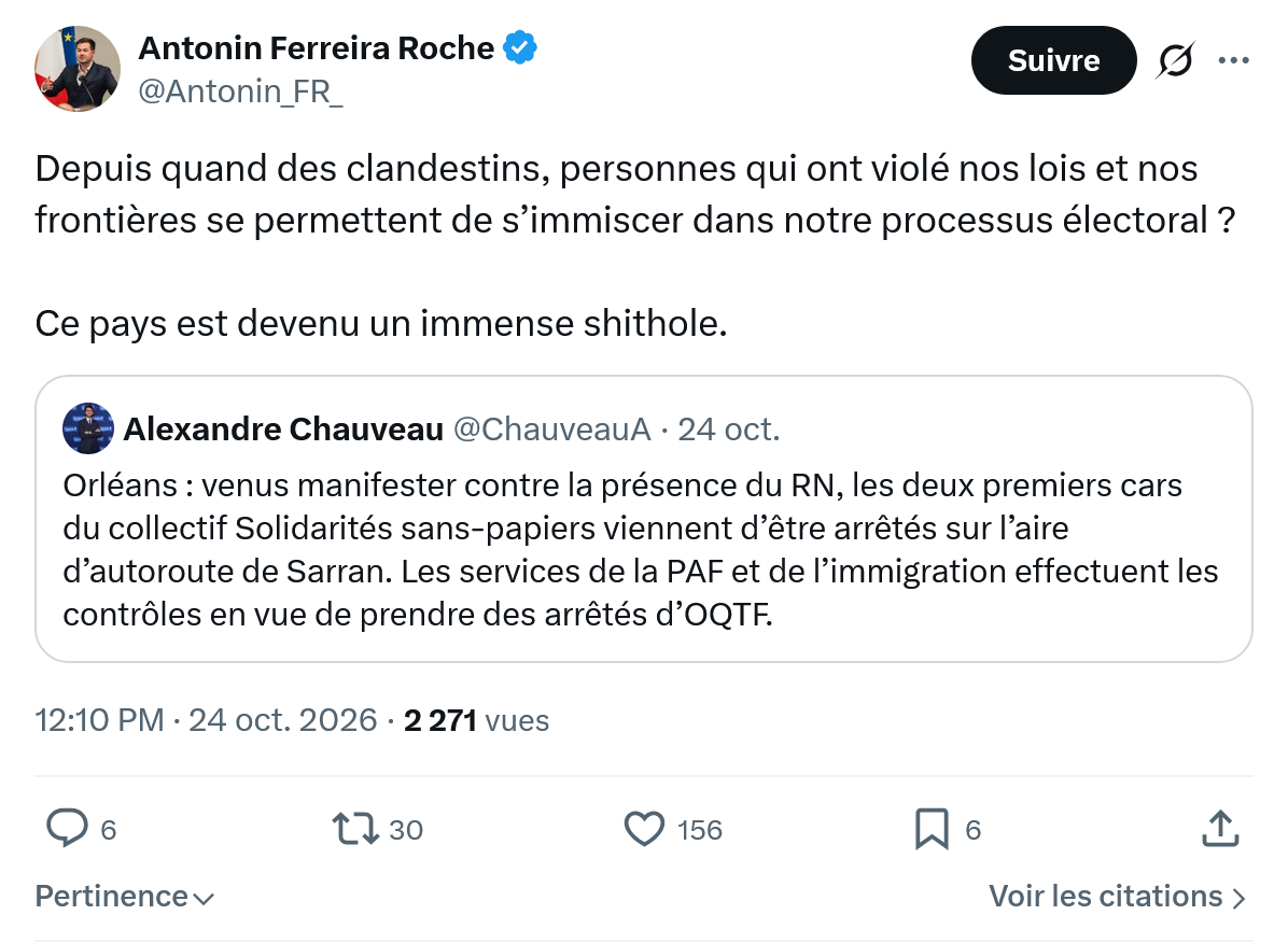 Antonin Ferreira Roche: Depuis quand des clandestins...